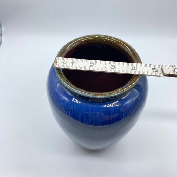 Vintage Denby Danesby Bourne Vase Electric Blue Stoneware 1930's - Picture 6 of 9